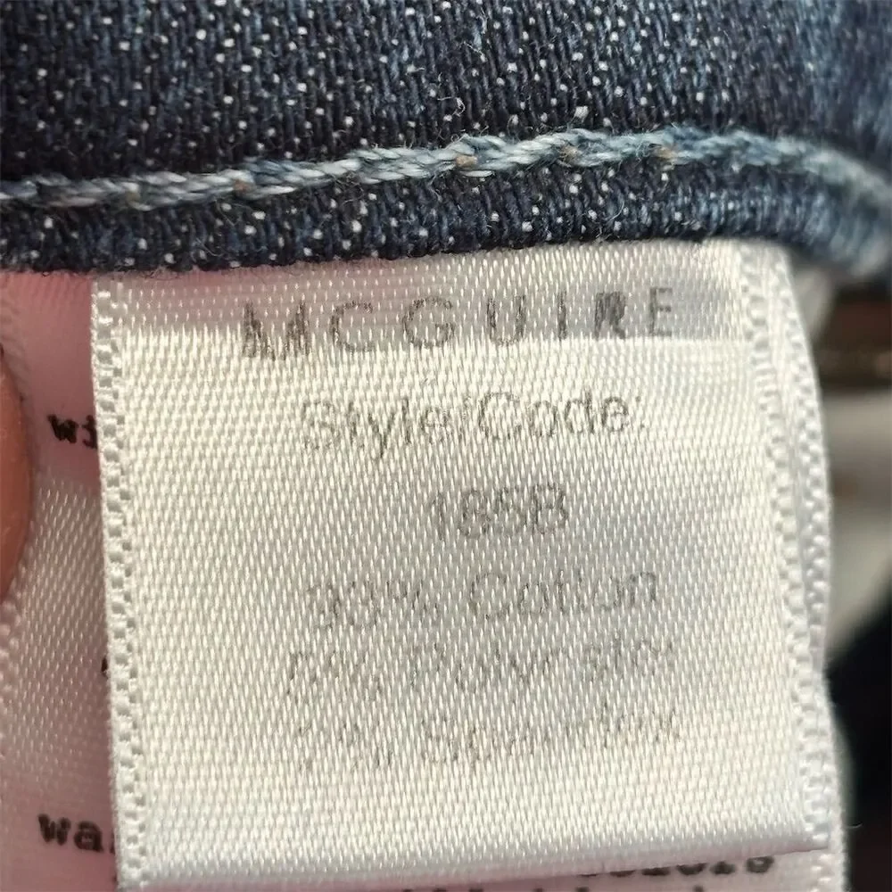 McGuire Women's Striped Skinny Jeans Blue Size 27‎ Medium Wash